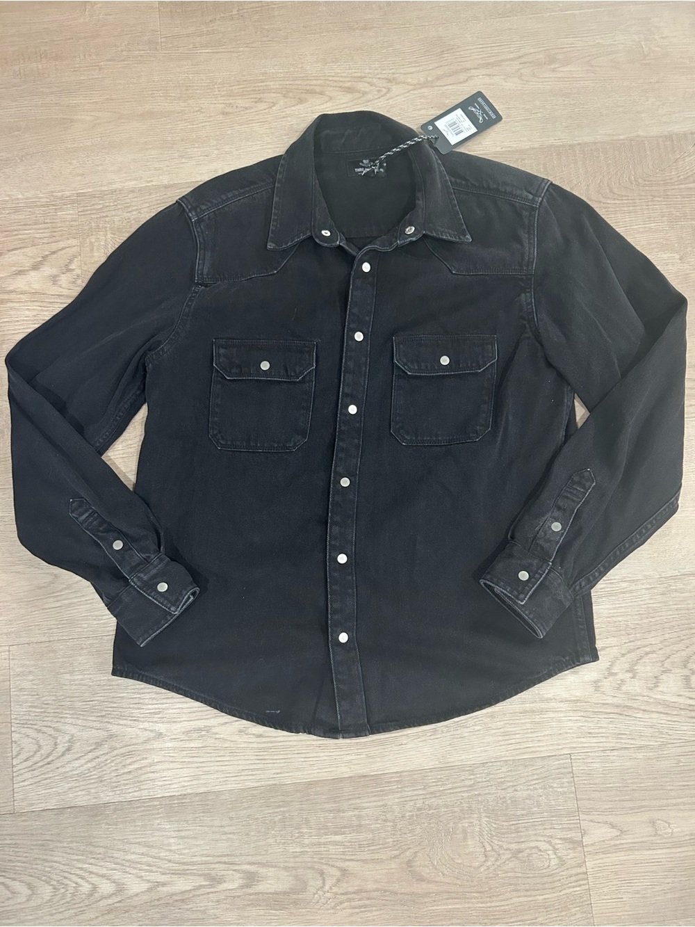 Men's Black Western-Style Snap Shirt NWT